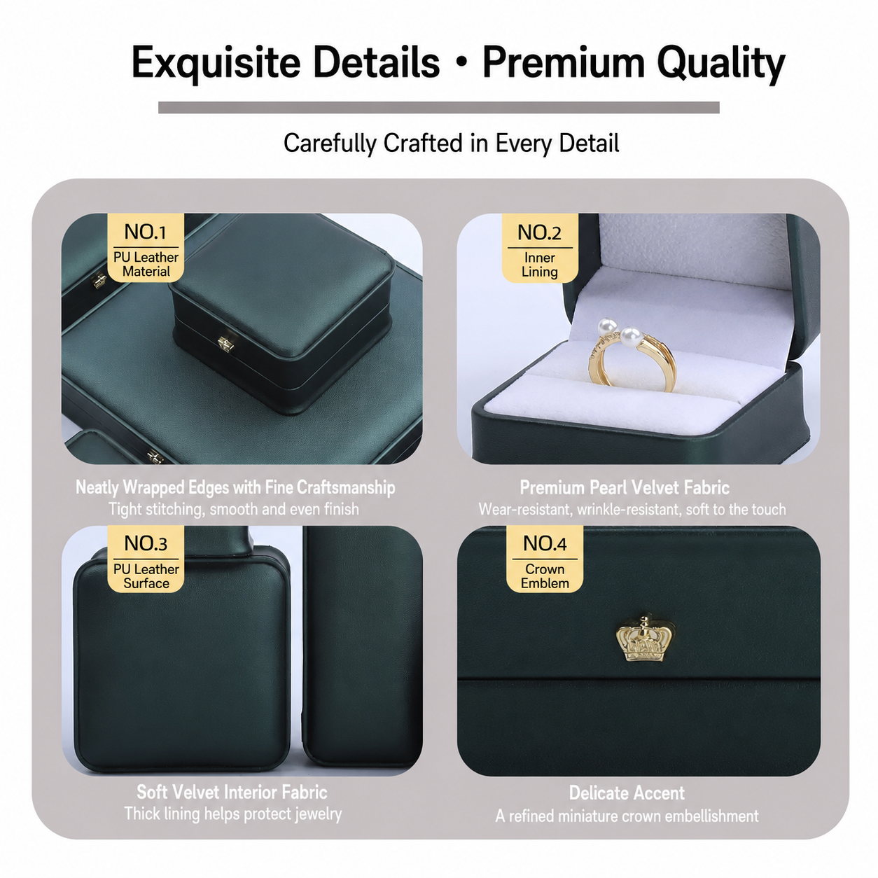 Crown-shaped jewelry box detail chart