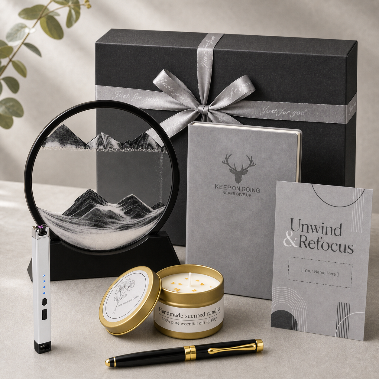 Shopify gray black sand art gift set main image