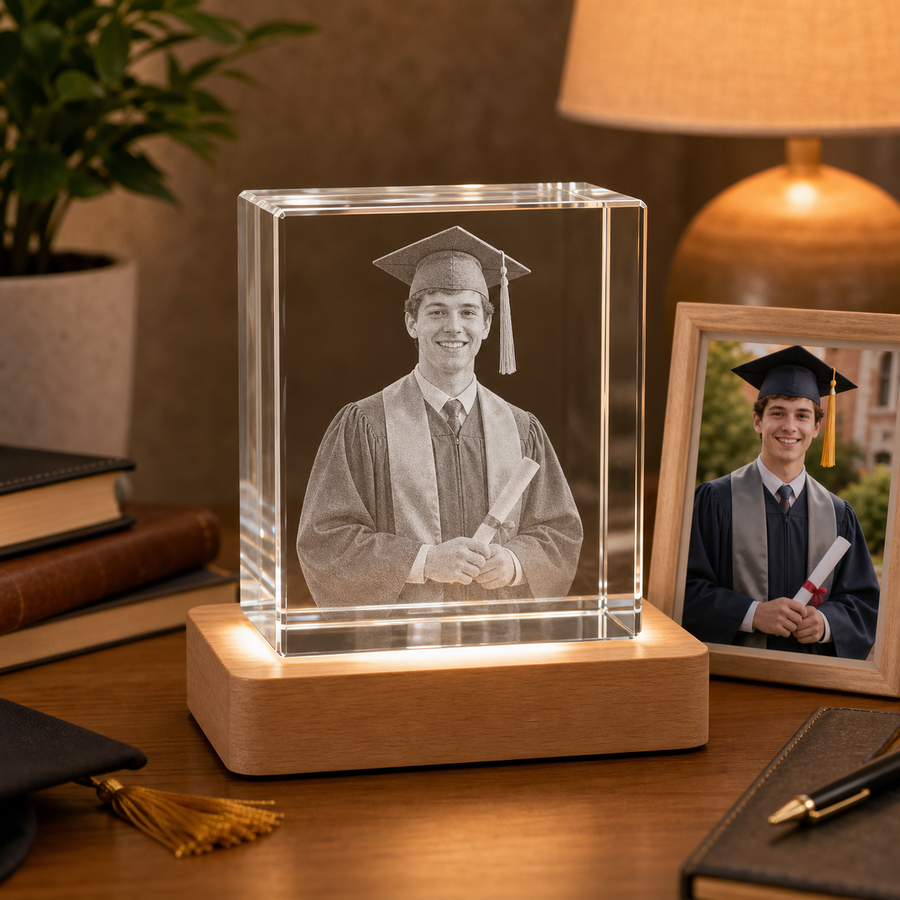 Personalized Graduation 3D Crystal Gift - Cube