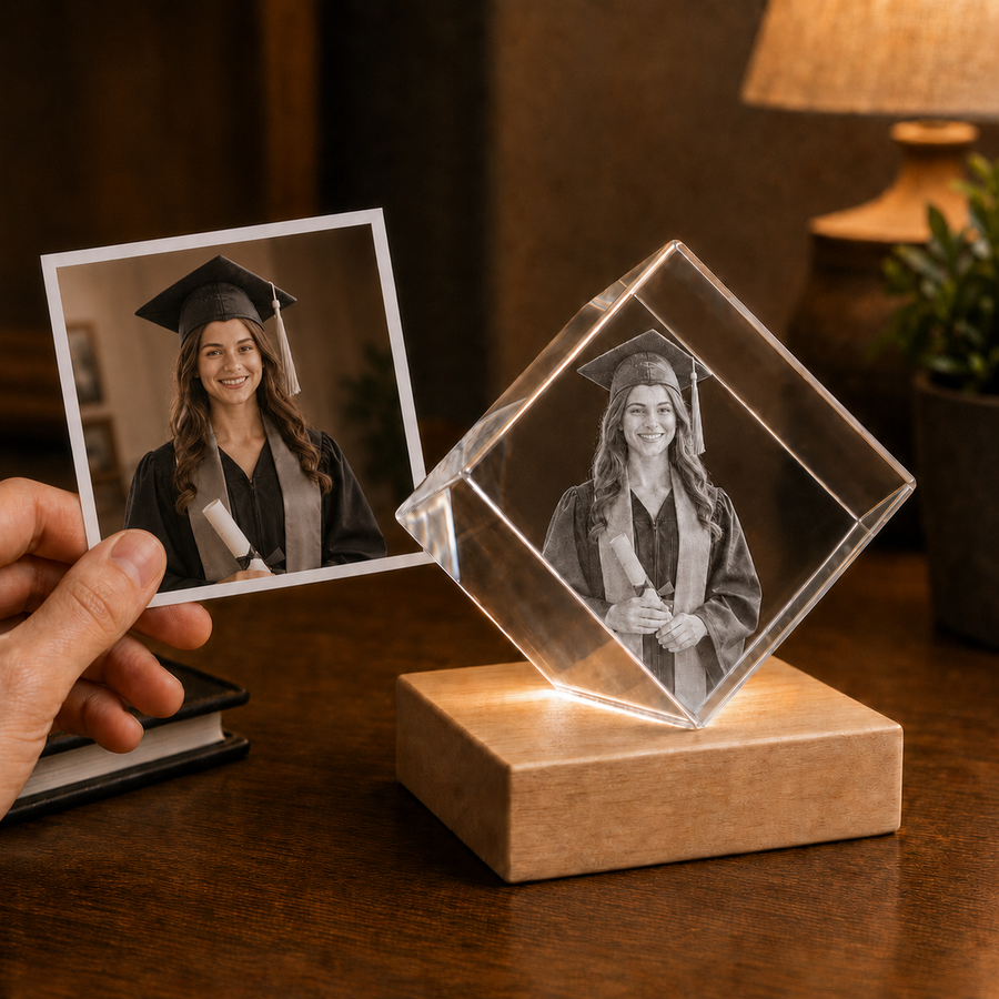 Personalized Graduation 3D Crystal Gift - Diamond