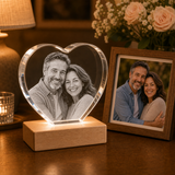 Personalized Wedding 3D Crystal Gift - Heart Classic Edge