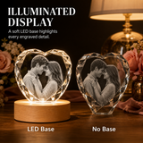 Personalized Anniversary 3D Crystal Gift - Heart Faceted Edge