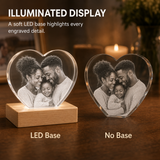 Personalized Family 3D Crystal Gift - Heart Classic Edge