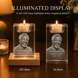 Personalized In Loving Memory 3D Crystal Gift - Candle Holder