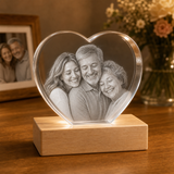 Personalized Family 3D Crystal Gift - Heart Classic Edge