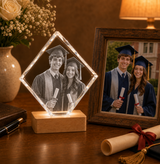 Personalized Graduation 3D Crystal Gift - Diamond