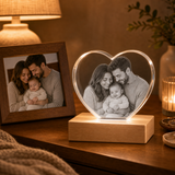 Personalized Family 3D Crystal Gift - Heart Classic Edge