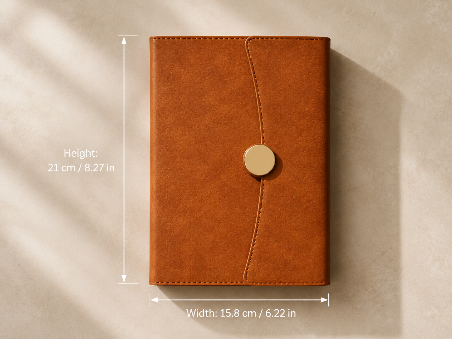 Vintage maple brown genuine leather journal notebook with elegant debossed detailing.
