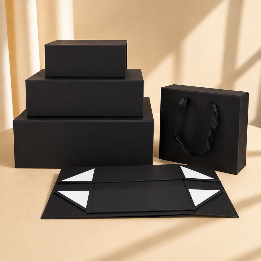 Custom foldable rigid box for pen and stationery gift sets