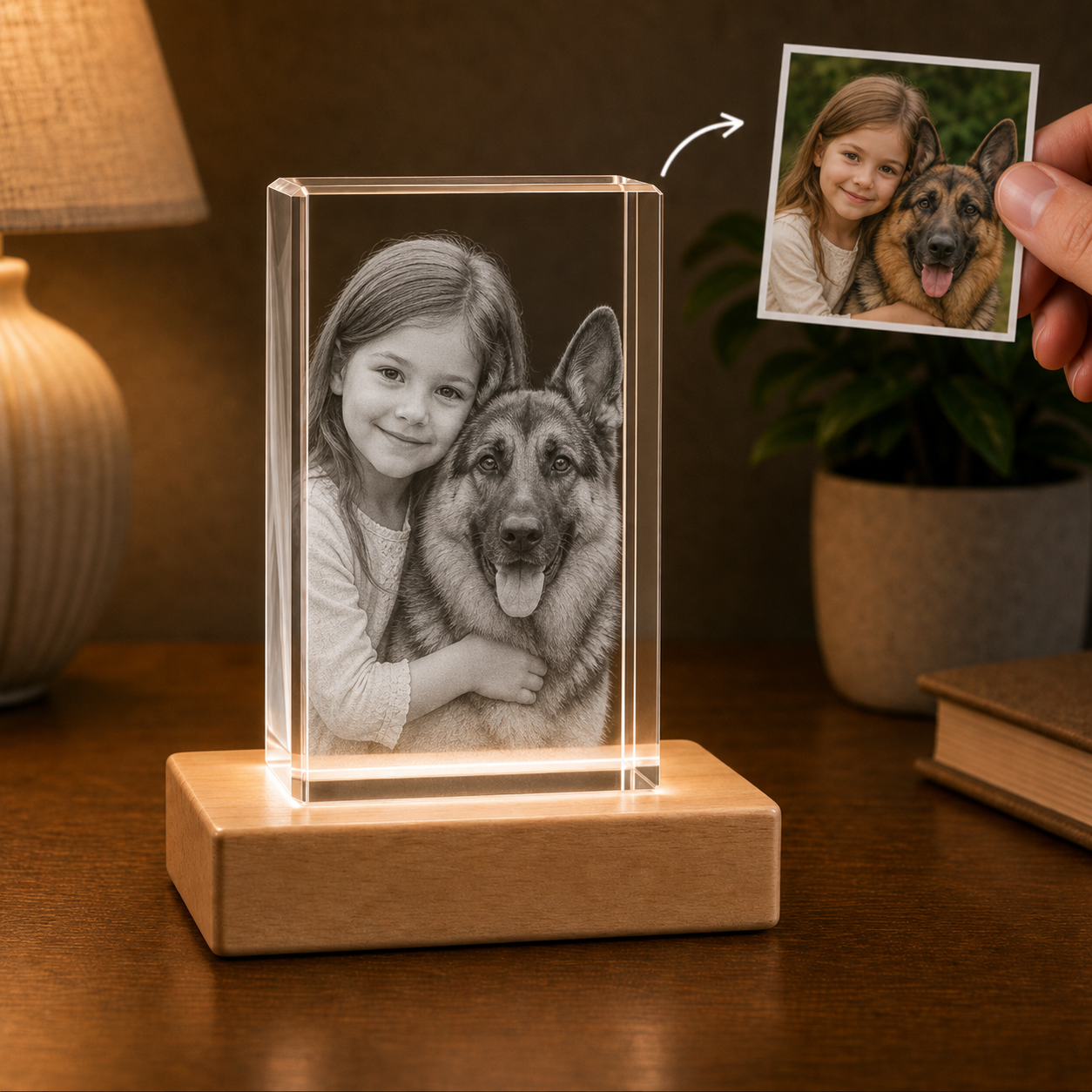 Personalized Pet Memorial 3D Crystal Gift - Rectangle