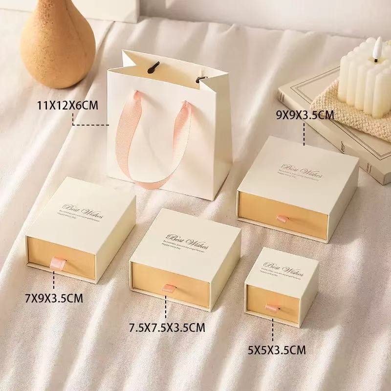 Drawer-style rigid gift box shown in a product packaging view