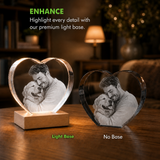 Personalized 4K Ultra HD 3D Crystal Heart Photo Gift - Classic Edge
