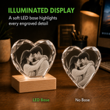 Personalized 4K Ultra HD 3D Crystal Heart Photo Gift - Faceted Edge
