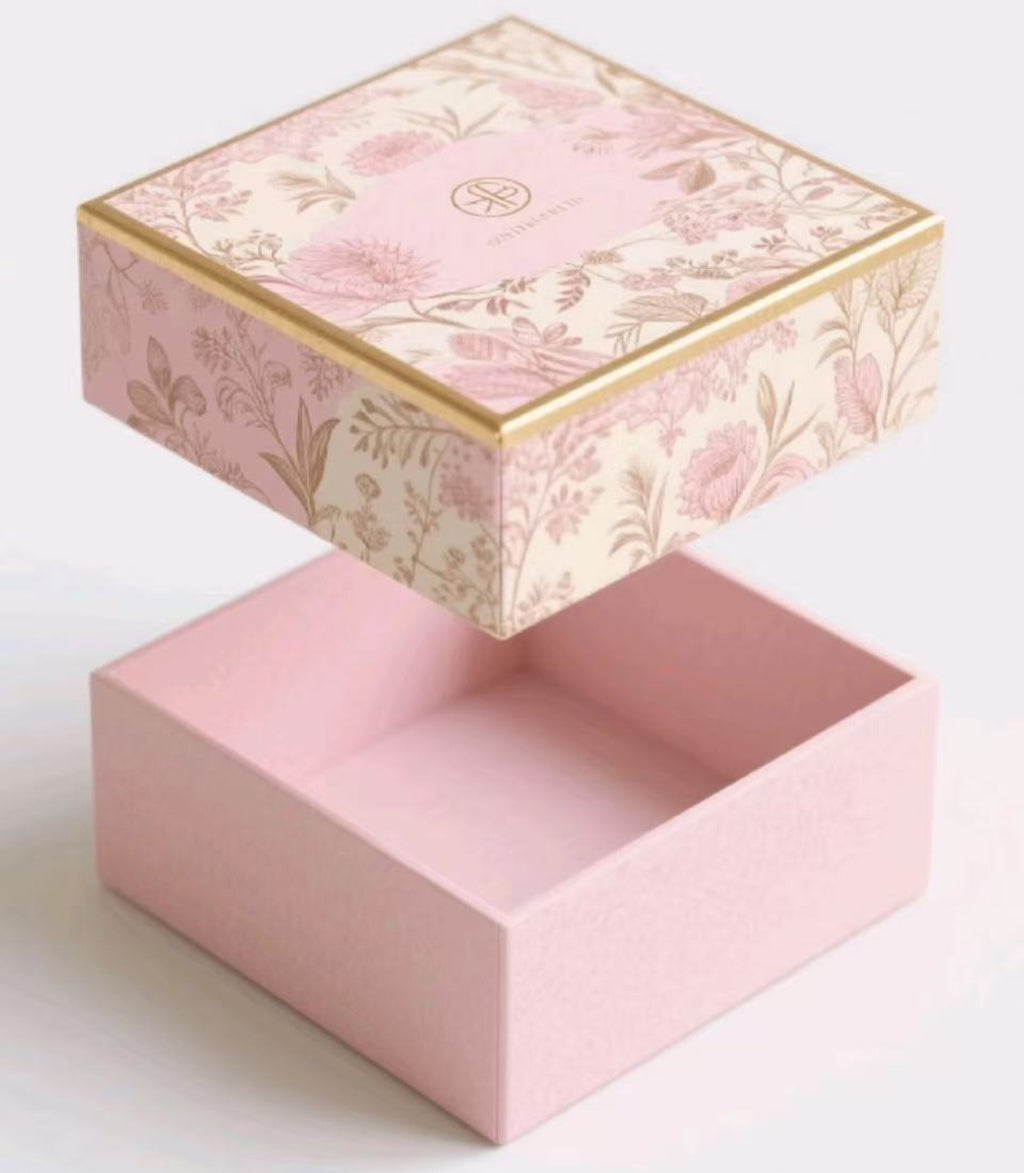 Custom lid and base jewelry boxes with fitted presentation inserts