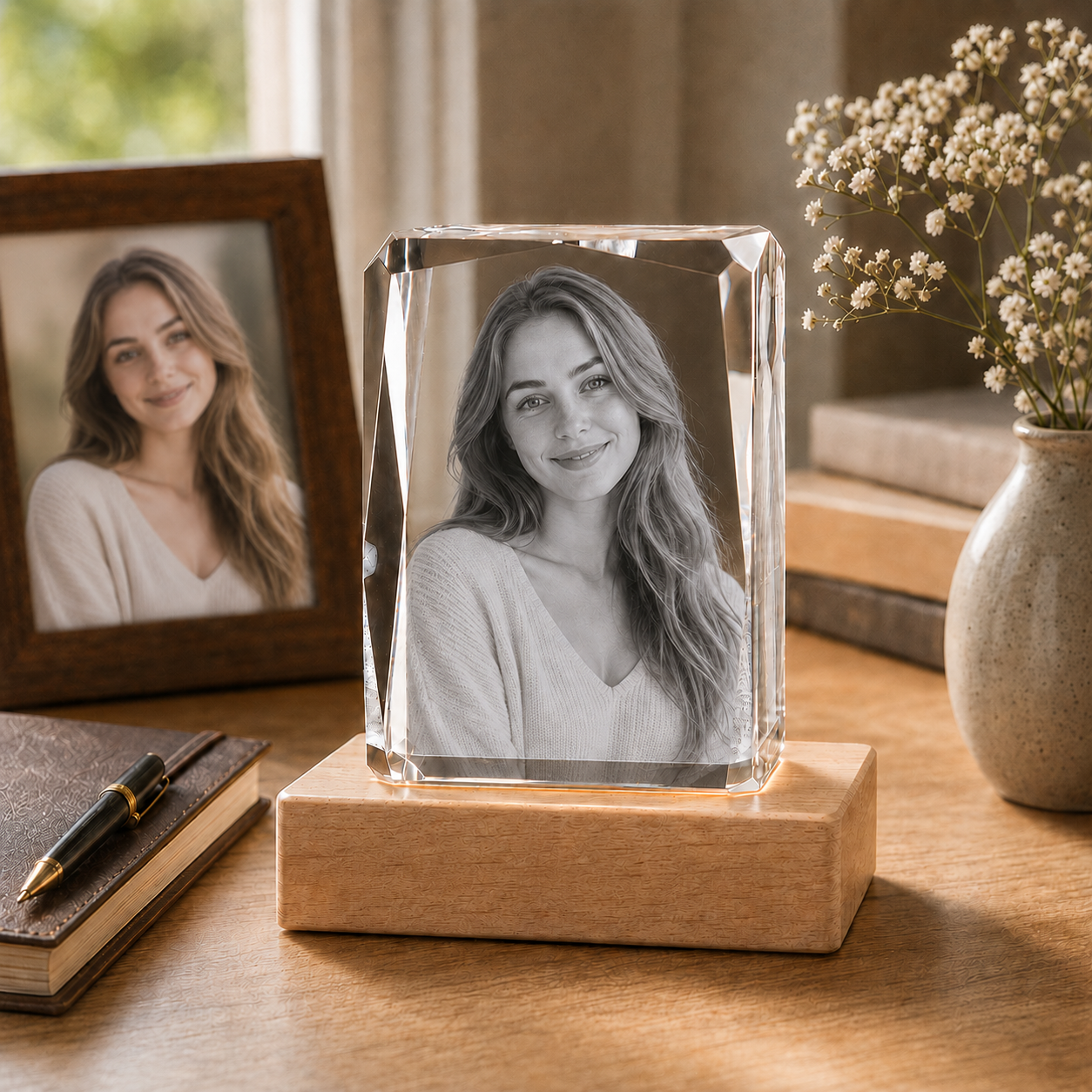 Personalized 4K Ultra HD 3D Crystal Photo Gift - 24-Facet product photo