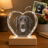 Personalized Pet Memorial 3D Crystal Gift - Heart Faceted Edge