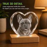 Personalized Pet Memorial 3D Crystal Gift - Heart Faceted Edge