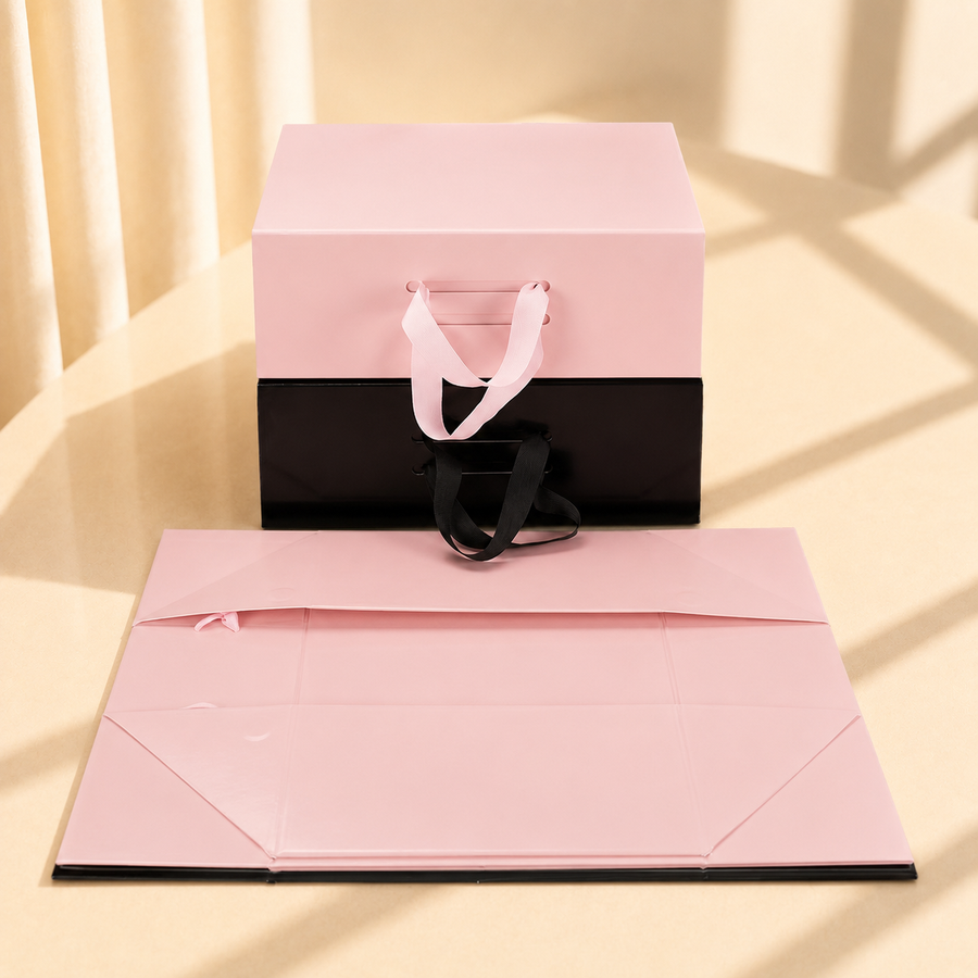 Custom foldable rigid gift box structure