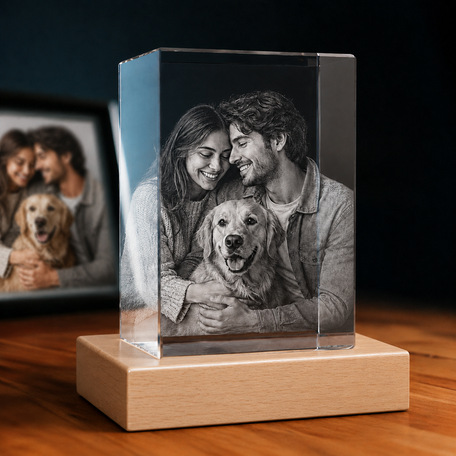 Personalized Pet Memorial 3D Crystal Gift - Rectangle