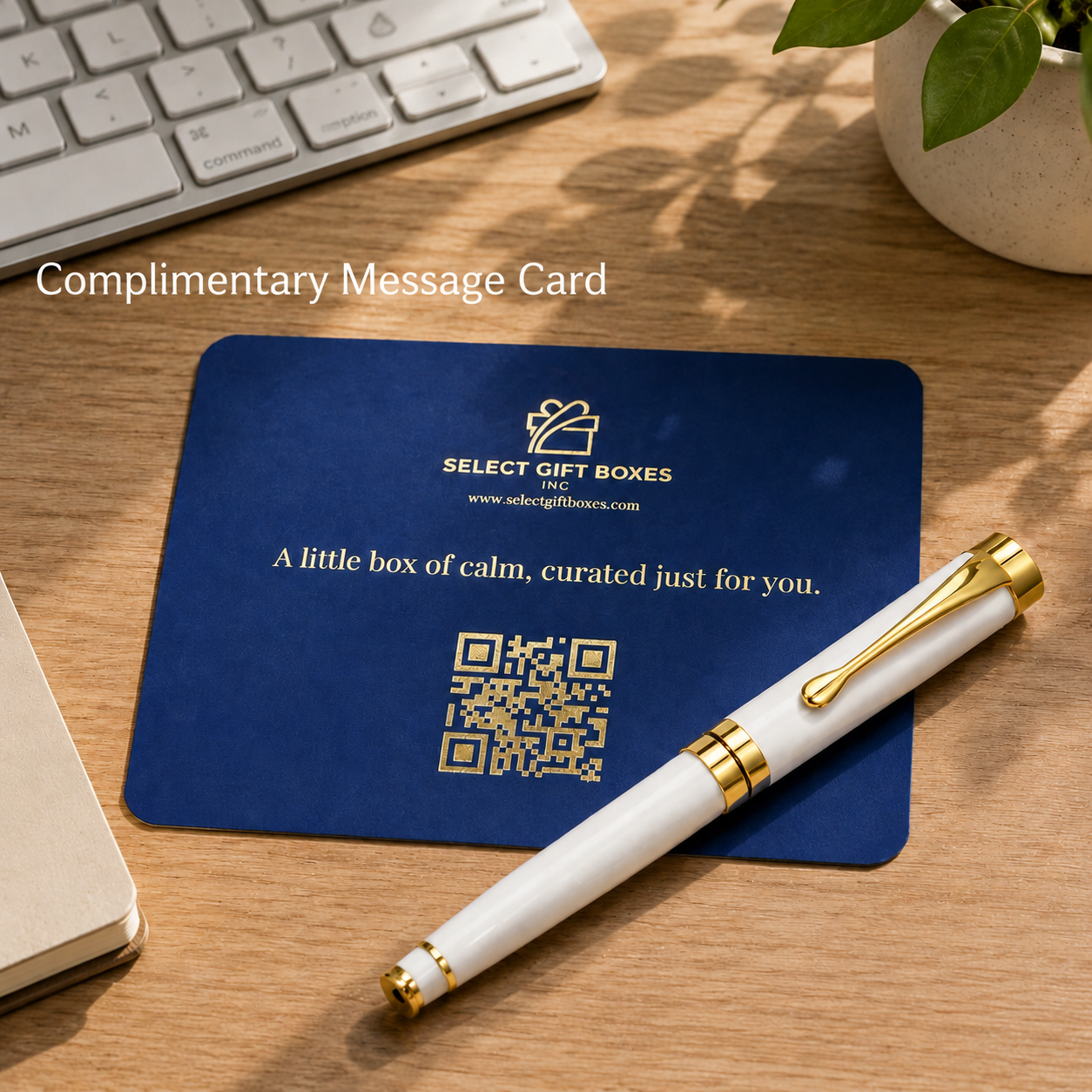 Select Gift Boxes official corporate thank-you card - beautifully printed standard greeting card included with every luxury gift set for a professional and elegant presentation