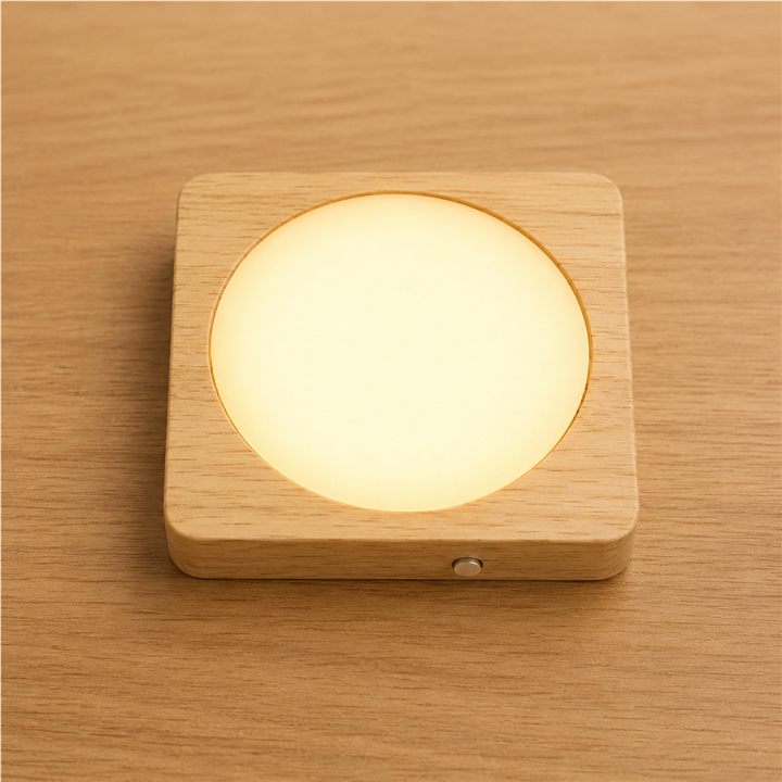 Square wood light base